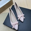image:imageHee grand Womens Patent Leather Bow Ballet Flats Pointed Toe Slip On Flat Shoes Comfortable Dress Shoes for Work OfficeLight Pink