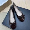 image:imageHee grand Womens Patent Leather Bow Ballet Flats Round Toe Slip On Flat Shoes Comfortable Dress Shoes for Work OfficeDark Brown