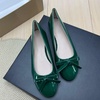 image:imageHee grand Womens Patent Leather Bow Ballet Flats Round Toe Slip On Flat Shoes Comfortable Dress Shoes for Work OfficeGreen