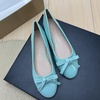 image:imageHee grand Womens Patent Leather Bow Ballet Flats Round Toe Slip On Flat Shoes Comfortable Dress Shoes for Work OfficeLight Blue