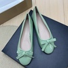 image:imageHee grand Womens Patent Leather Bow Ballet Flats Round Toe Slip On Flat Shoes Comfortable Dress Shoes for Work OfficeLight Green