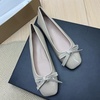 image:imageHee grand Womens Patent Leather Bow Ballet Flats Square Toe Slip On Flat Shoes Comfortable Dress Shoes for Work OfficeApricot