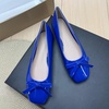 image:imageHee grand Womens Patent Leather Bow Ballet Flats Square Toe Slip On Flat Shoes Comfortable Dress Shoes for Work OfficeBlue