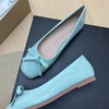 image:imageHee grand Womens Patent Leather Bow Ballet Flats Square Toe Slip On Flat Shoes Comfortable Dress Shoes for Work OfficeLight Blue