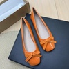 image:imageHee grand Womens Patent Leather Bow Ballet Flats Square Toe Slip On Flat Shoes Comfortable Dress Shoes for Work OfficeOrange