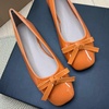 image:imageHee grand Womens Patent Leather Bow Ballet Flats Square Toe Slip On Flat Shoes Comfortable Dress Shoes for Work OfficeOrange
