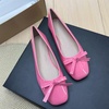 image:imageHee grand Womens Patent Leather Bow Ballet Flats Square Toe Slip On Flat Shoes Comfortable Dress Shoes for Work OfficeRose