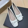 image:imageHee grand Womens Patent Leather Bow Ballet Flats Square Toe Slip On Flat Shoes Comfortable Dress Shoes for Work OfficeWhite