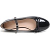 image:imageHee grand Womens Patent Leather Mary Jane Flats Round Toe Ballet Flats with Bow Knot Adjustable Buckle Ankle Strap Comfortable Dress Shoes for WorkBalck