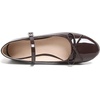 image:imageHee grand Womens Patent Leather Mary Jane Flats Round Toe Ballet Flats with Bow Knot Adjustable Buckle Ankle Strap Comfortable Dress Shoes for WorkDark Brown