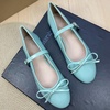 image:imageHee grand Womens Patent Leather Mary Jane Flats Round Toe Ballet Flats with Bow Knot Adjustable Buckle Ankle Strap Comfortable Dress Shoes for WorkLight Blue