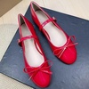 image:imageHee grand Womens Patent Leather Mary Jane Flats Round Toe Ballet Flats with Bow Knot Adjustable Buckle Ankle Strap Comfortable Dress Shoes for WorkRed