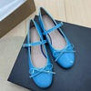 image:imageHee grand Womens Patent Leather Mary Jane Flats Round Toe Ballet Flats with Bow Knot Adjustable Buckle Ankle Strap Comfortable Dress Shoes for WorkSky Blue