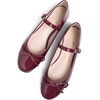 image:imageHee grand Womens Patent Leather Mary Jane Flats Round Toe Ballet Flats with Bow Knot Adjustable Buckle Ankle Strap Comfortable Dress Shoes for WorkWine Red