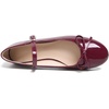 image:imageHee grand Womens Patent Leather Mary Jane Flats Round Toe Ballet Flats with Bow Knot Adjustable Buckle Ankle Strap Comfortable Dress Shoes for WorkWine Red