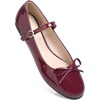 image:imageHee grand Womens Patent Leather Mary Jane Flats Round Toe Ballet Flats with Bow Knot Adjustable Buckle Ankle Strap Comfortable Dress Shoes for WorkWine Red