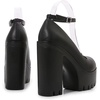 image:imageHee grand Womens Platform Heeled Sandals Closed Round Toe Ankle Buckle Strap Chunky High Heels Mary Janes Punk Style Pumps Fashion Party ShoesBblack Pu
