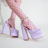 image:imageHee grand Womens Platform Heeled Sandals Closed Square Toe Ankle Buckle Strap Chunky High Heels Pumps Mary Janes Fashion Party Dress ShoesApurplesatin