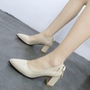 image:imageHee grand Womens Pointed Toe Block Heel Pumps Cutout SlipOn Dress Shoes Comfortable Work Heels with BowPuapricot
