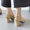 image:imageHee grand Womens Pointed Toe Block Heel Pumps Cutout SlipOn Dress Shoes Comfortable Work Heels with BowSuedekhaki