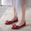 image:imageHee grand Womens Pointed Toe BowKnot Ballet Flats Casual Daily Flat Shoes Comfort Work Shoes Dress Shoes Slip on Loafers3wine