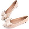 image:imageHee grand Womens Pointed Toe Flat Shoes Elegant Bow Knot Ballet Flats for Ladies Comfortable SlipOn LoafersApricot