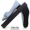 image:imageHee grand Womens Pointed Toe Flat Shoes Elegant Bow Knot Ballet Flats for Ladies Comfortable SlipOn LoafersBaby Blue