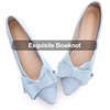 image:imageHee grand Womens Pointed Toe Flat Shoes Elegant Bow Knot Ballet Flats for Ladies Comfortable SlipOn LoafersBaby Blue