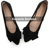 image:imageHee grand Womens Pointed Toe Flat Shoes Elegant Bow Knot Ballet Flats for Ladies Comfortable SlipOn LoafersBlack