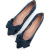 image:imageHee grand Womens Pointed Toe Flat Shoes Elegant Bow Knot Ballet Flats for Ladies Comfortable SlipOn LoafersBlue