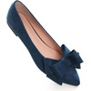 image:imageHee grand Womens Pointed Toe Flat Shoes Elegant Bow Knot Ballet Flats for Ladies Comfortable SlipOn LoafersBlue
