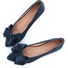 image:imageHee grand Womens Pointed Toe Flat Shoes Elegant Bow Knot Ballet Flats for Ladies Comfortable SlipOn LoafersBlue