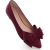image:imageHee grand Womens Pointed Toe Flat Shoes Elegant Bow Knot Ballet Flats for Ladies Comfortable SlipOn LoafersBurgundy