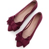 image:imageHee grand Womens Pointed Toe Flat Shoes Elegant Bow Knot Ballet Flats for Ladies Comfortable SlipOn LoafersBurgundy