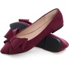 image:imageHee grand Womens Pointed Toe Flat Shoes Elegant Bow Knot Ballet Flats for Ladies Comfortable SlipOn LoafersBurgundy