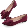 image:imageHee grand Womens Pointed Toe Flat Shoes Elegant Bow Knot Ballet Flats for Ladies Comfortable SlipOn LoafersBurgundy