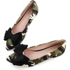 image:imageHee grand Womens Pointed Toe Flat Shoes Elegant Bow Knot Ballet Flats for Ladies Comfortable SlipOn LoafersCamouflage Black