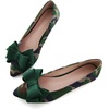 image:imageHee grand Womens Pointed Toe Flat Shoes Elegant Bow Knot Ballet Flats for Ladies Comfortable SlipOn LoafersCamouflage Green