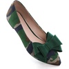 image:imageHee grand Womens Pointed Toe Flat Shoes Elegant Bow Knot Ballet Flats for Ladies Comfortable SlipOn LoafersCamouflage Green
