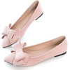 image:imageHee grand Womens Pointed Toe Flat Shoes Elegant Bow Knot Ballet Flats for Ladies Comfortable SlipOn LoafersCute Pink