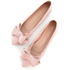 image:imageHee grand Womens Pointed Toe Flat Shoes Elegant Bow Knot Ballet Flats for Ladies Comfortable SlipOn LoafersCute Pink