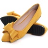 image:imageHee grand Womens Pointed Toe Flat Shoes Elegant Bow Knot Ballet Flats for Ladies Comfortable SlipOn LoafersDark Yellow