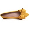 image:imageHee grand Womens Pointed Toe Flat Shoes Elegant Bow Knot Ballet Flats for Ladies Comfortable SlipOn LoafersDark Yellow