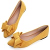 image:imageHee grand Womens Pointed Toe Flat Shoes Elegant Bow Knot Ballet Flats for Ladies Comfortable SlipOn LoafersDark Yellow
