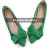 image:imageHee grand Womens Pointed Toe Flat Shoes Elegant Bow Knot Ballet Flats for Ladies Comfortable SlipOn LoafersGrass Green