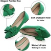 image:imageHee grand Womens Pointed Toe Flat Shoes Elegant Bow Knot Ballet Flats for Ladies Comfortable SlipOn LoafersGrass Green