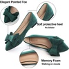 image:imageHee grand Womens Pointed Toe Flat Shoes Elegant Bow Knot Ballet Flats for Ladies Comfortable SlipOn LoafersGreen