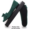 image:imageHee grand Womens Pointed Toe Flat Shoes Elegant Bow Knot Ballet Flats for Ladies Comfortable SlipOn LoafersGreen