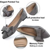 image:imageHee grand Womens Pointed Toe Flat Shoes Elegant Bow Knot Ballet Flats for Ladies Comfortable SlipOn LoafersGrey