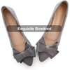 image:imageHee grand Womens Pointed Toe Flat Shoes Elegant Bow Knot Ballet Flats for Ladies Comfortable SlipOn LoafersGrey